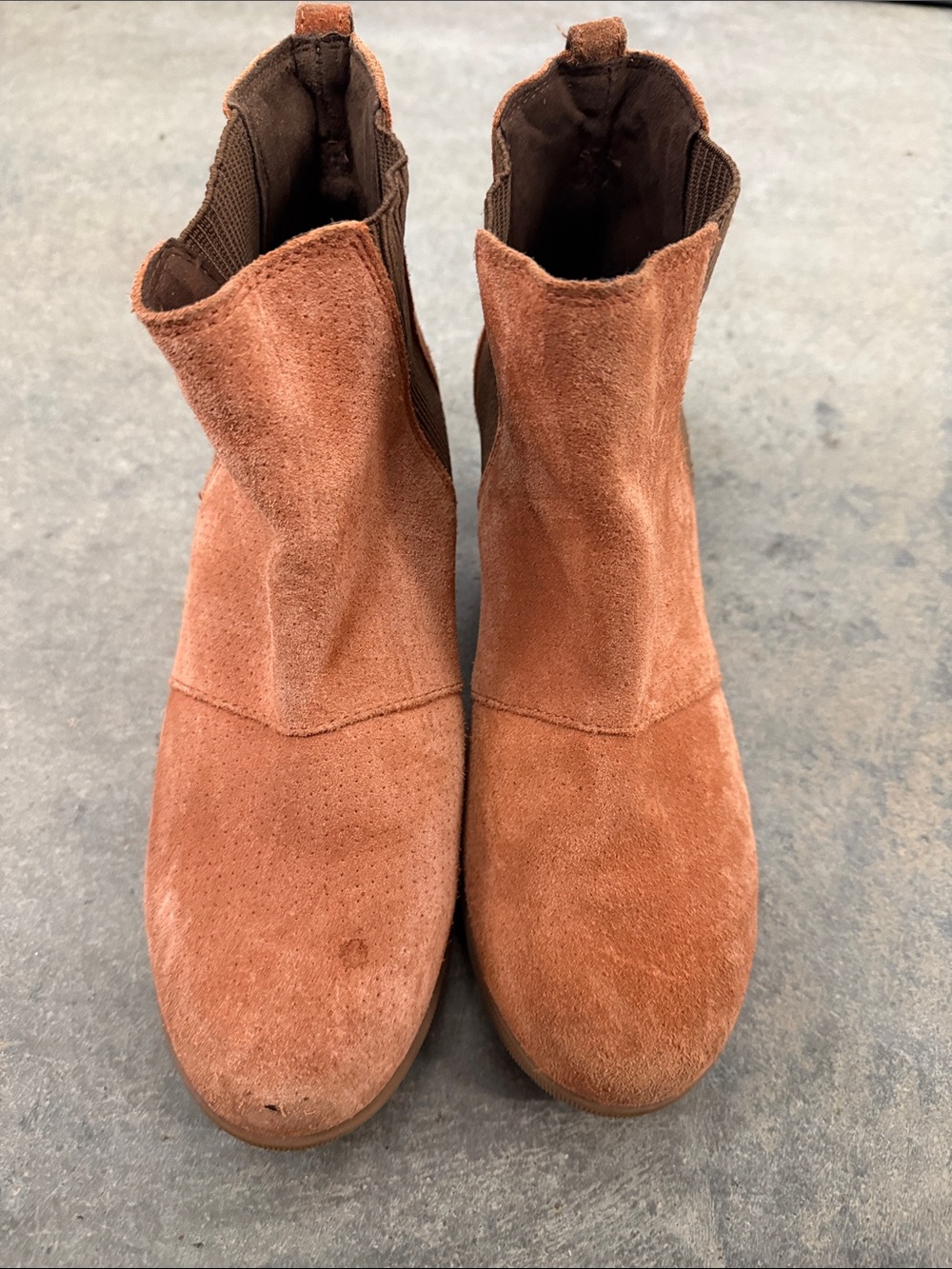 Sorel Rust Suede Chelsea Ankle Boots